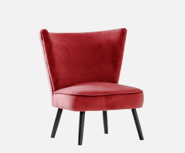 Fauteuil en velours rouge